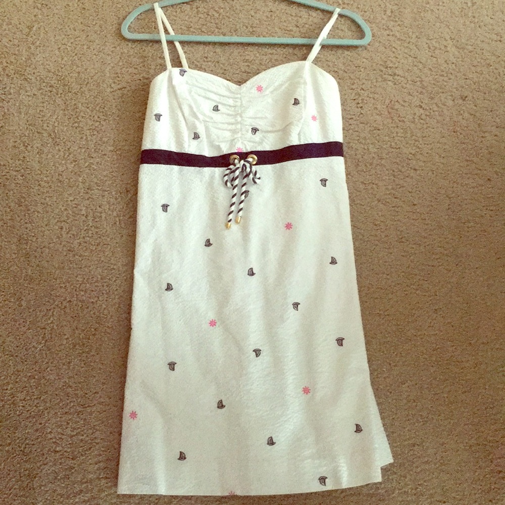 Lilly Pulitzer- Nautical White Seersucker Dress